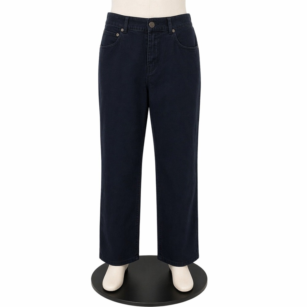 Faconnable Straight Leg Pants Mens 38 Dark Navy Cotton 5 Pocket Casual
